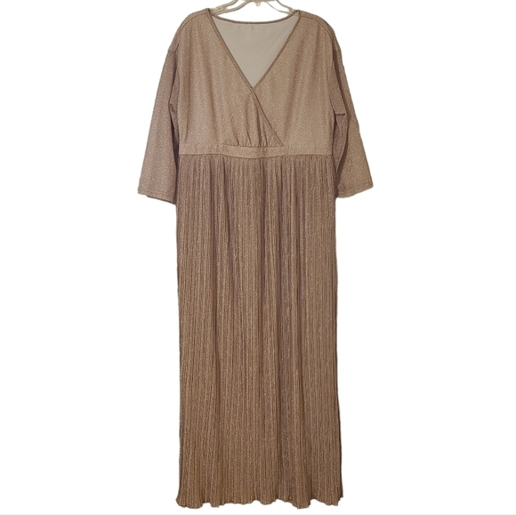 Unbranded | Rose Gold Glitter Formal Maxi Length Cocktail Dress (Size XXL) - Picture 1 of 15